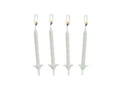 Lumânări aniversare - alb - 24 buc.