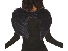 Aripi de înger negre cu pene - 50 x 40 cm - 1 buc.