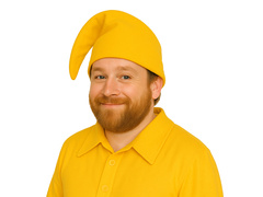 Pălărie de spiriduș ștrumf galben - 1 buc.