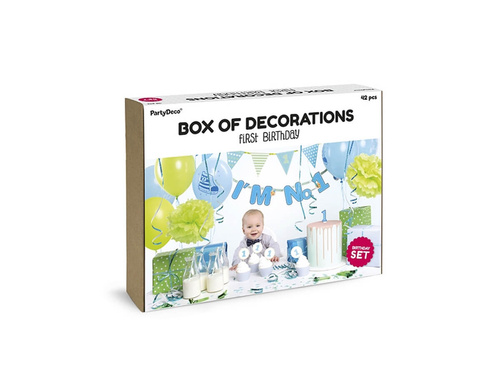 Party Box - Party Box - Set de decorațiuni pentru petrecerea de aniversare I'm no birthday. 1 pentru un băiat