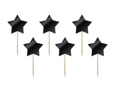 Pene de stea negre - 7 cm - 6 buc.