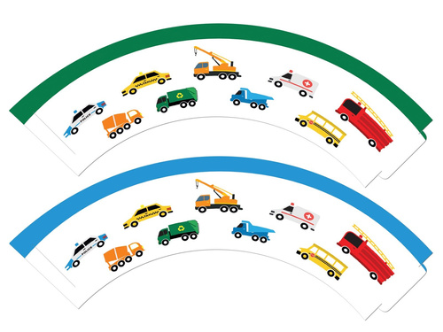 Rulouri pentru cupcakes Cars - 6 buc.