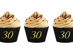 Garnituri strălucitoare pentru cupcake pentru a 30-a aniversare - 6 buc.