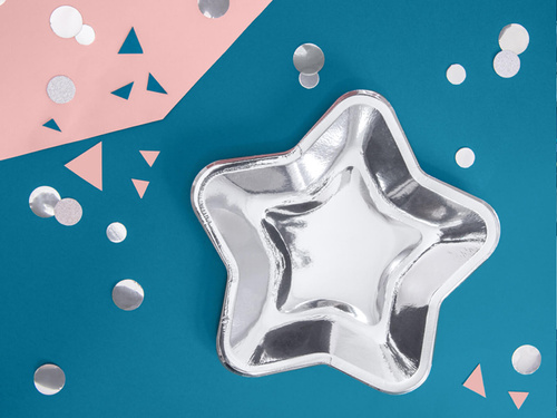 Farfurii stea argintii - 23 cm - 6 buc.