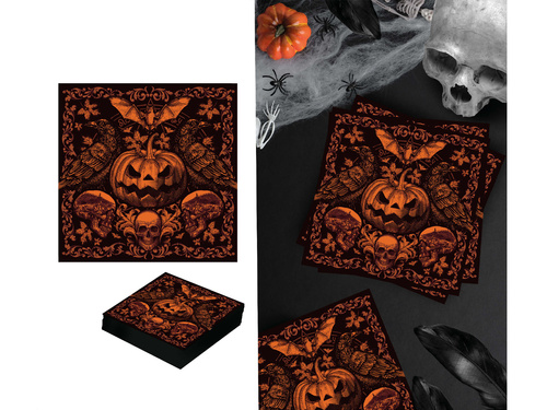 Șervețele cu dovleac de Halloween bântuit - 33 cm - 20 buc.