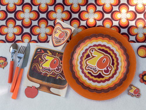 Șervețele de hârtie pentru petrecerea anilor '70 - 33 cm - 20 buc.