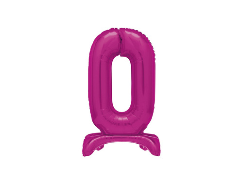 Balon folie în picioare numărul 0 roz - 76 cm - 1buc.