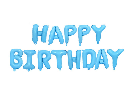 Balon de folie Happy Birthday - albastru