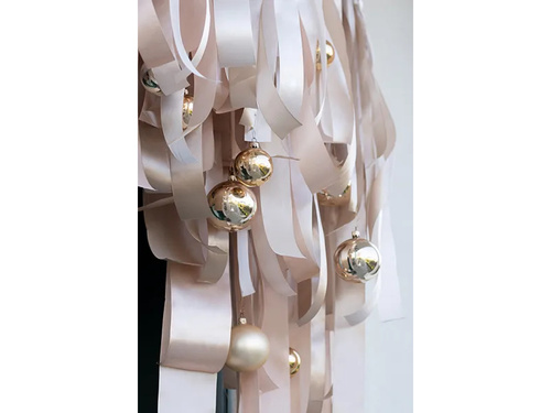 Panglică de satin, alb rupt, 38 mm / 25 m, 1 buc.