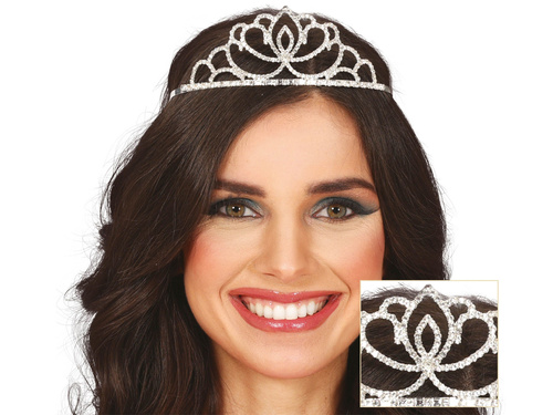 Diademă tiară din metal argintiu - 1 buc.