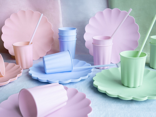 Paie tub de plastic violet - 23 cm- 12 buc.