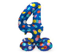 Balon din folie în picioare cu numărul 4 Dots - 41 cm - 1 buc.