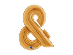 Balon din folie cu semn special & ampersant auriu - 40" - 1 buc.