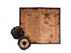 Hartă și busolă pirat - 2 elemente.