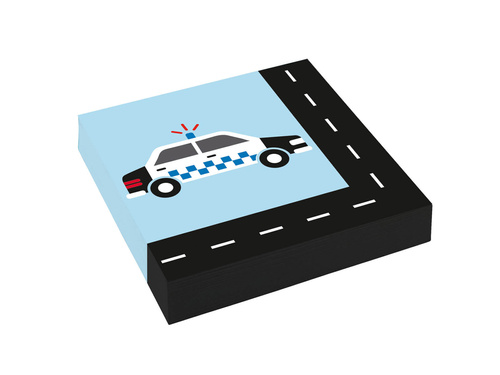 Șervețele aniversare Mașină de poliție - 33 cm - 20 buc.