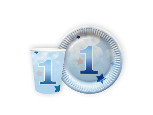 Set de hârtie pentru ziua de naștere cu stele albastre - 24 buc.