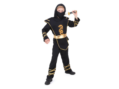 Costum războinic ninja negru - 1 buc.