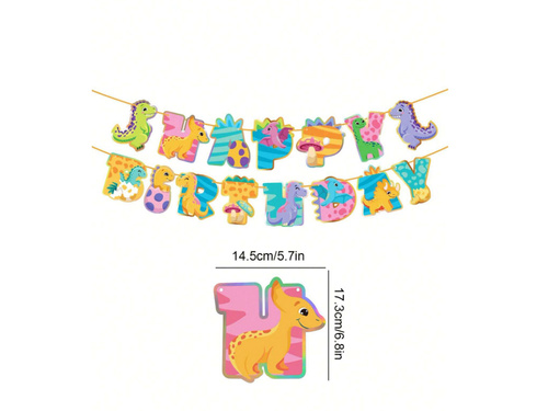 Ghirlandă Dinosaur Happy Birthday - 500 cm - 1 buc.