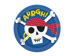 Farfurii aniversare Ahoy Pirates - 23 cm - 8 buc.