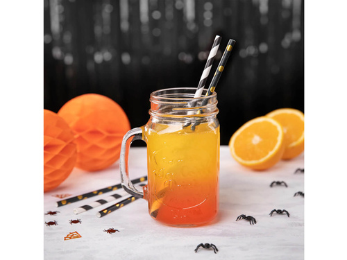 Paie tub negru cu puncte aurii - 10 buc.