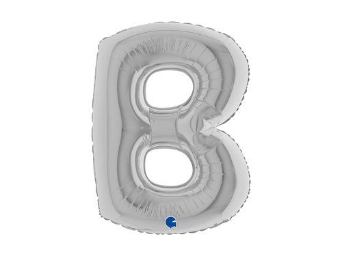 Balon din folie litera B argintiu - 40" - 1 buc.