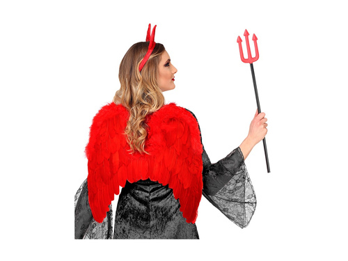 Aripi din pene roșii cu ornamente din marabou 46×48 cm