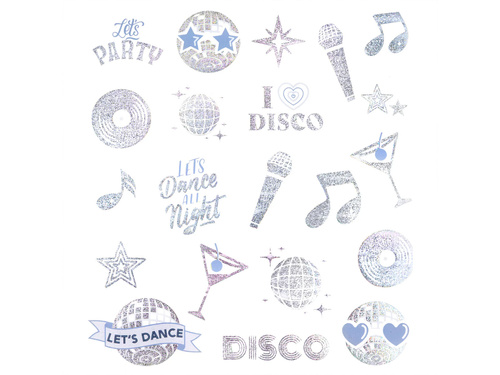 Tatuaje lavabile Silver Disco - 21 buc.