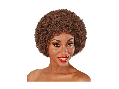 O perucă afro disco maro din anii 1970.