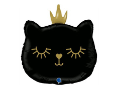 Balon din folie Cat princess - negru - 49x52 cm - 1 buc.