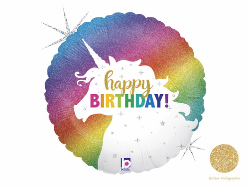 Balon de folie Unicorn Happy Birthday - 46 cm - 1 buc.