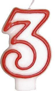 Lumânări numerice cu margine roșie - 30 - treizeci - 2 buc.