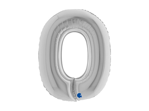Balon folie litera O argintiu - 40" - 1 buc.