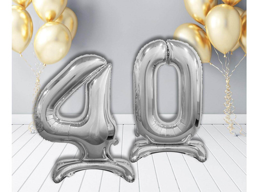 Set de baloane din folie 40 argint - 74 cm