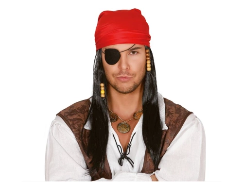 Peruca de pirat cu bandana rosie