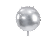 Balon rotund argintiu din folie - 35 cm - 1 buc.