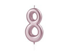 Lumânare cu număr din aur roz - 8 - opt
