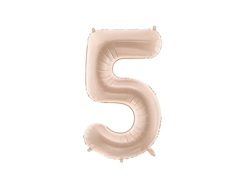 Balon din folie numărul 5 bej închis - 72 cm - 1 buc.