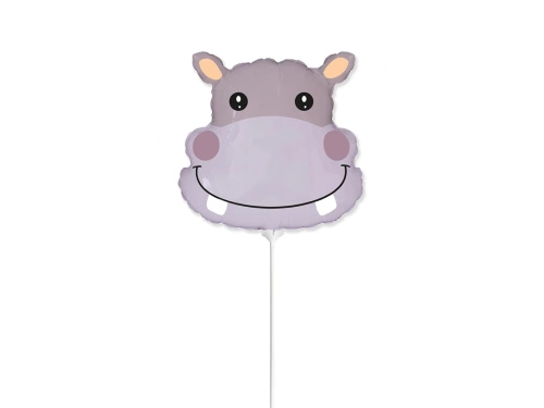Balon din folie Hippo stick - 24 x 23 cm - 1 buc.