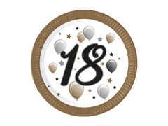 Farfurii pentru a 18-a aniversare - 23 cm - 8 buc.