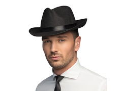 Pălărie de gangster neagră cu bordură - 1 buc.