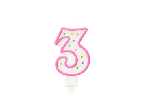 Lumânare cu 3 cifre cu puncte - 1 buc.
