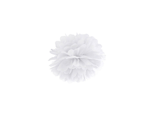 Decorațiuni florale suspendate pom pom - alb - 25 cm - 1 buc.