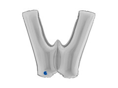 Balon din folie litera W argintiu - 40" - 1 buc.