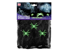 Pânză de păianjen neagră cu păianjeni fluorescenți - 1 op.