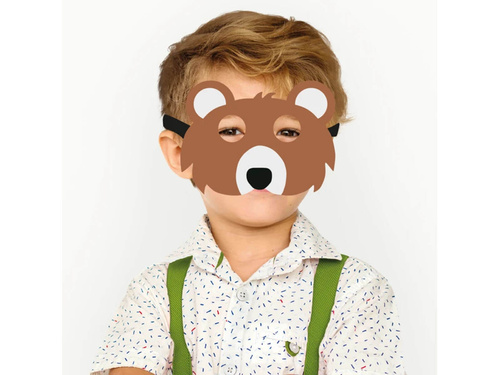 Mască ursuleț de pluș din fetru - 1 buc.