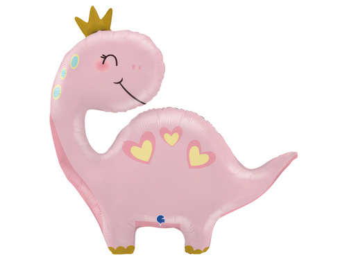 Balon din folie roz dinozaur - 59x69 cm - 1 buc.