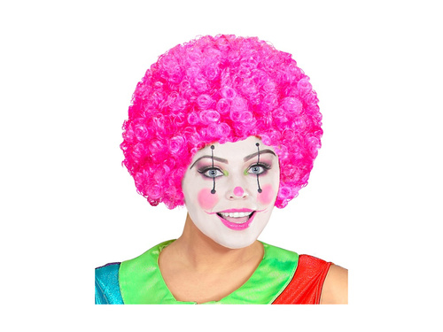 Peruca clovn curly păr afro roz