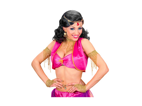 Brățară-mănușă din mărgele aurii