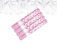 Tub de tragere - inimi albe - 40 cm - 4 buc.