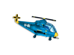 Balon cu folie Helicopter albastru - 57 x 96 cm - 1 buc.